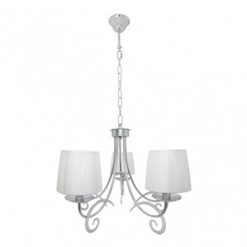 Distribuidor - Lâmpadas Diversas | Lâmpadas Clássicas | LAMPARA LUXOR 5XE14 CROMO PANT. BLANCA REGX61X61 CM Ref: 155255020